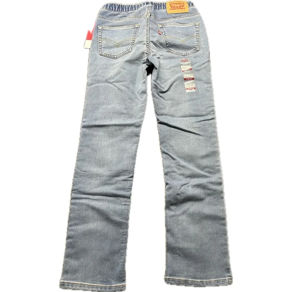 Levis Boys Skinny Knit Pull-On Jeans Light Wash Stretch Denim Size 12 Reg 26x27